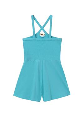  Jumpsuit  Mayoral courte turquoise  avec bretelles croisées pour fille