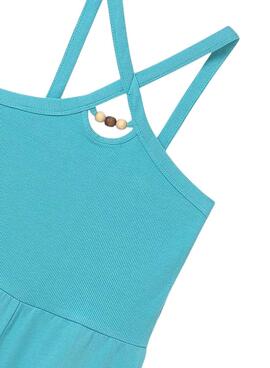  Jumpsuit  Mayoral courte turquoise  avec bretelles croisées pour fille