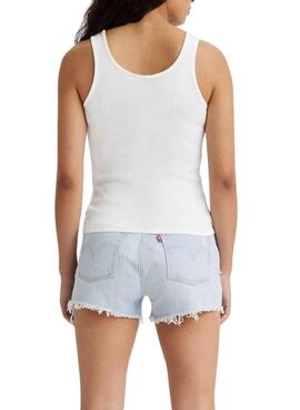 T-shirt Levi's Essential côtelé blanc pour femme