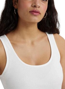 T-shirt Levi's Essential côtelé blanc pour femme