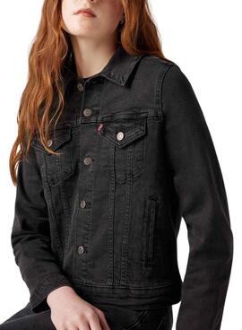 Veste en jean Levi's Original Trucker noire pour femme