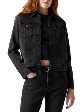 Veste en jean Levi's Original Trucker noire pour femme