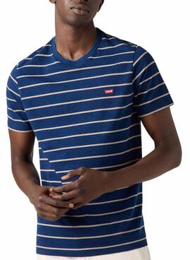 T-shirt Levis Original Housemark à rayures marine pour homme