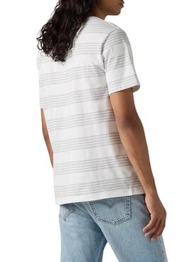 T-shirt Levis Original Housemark à rayures grises pour homme