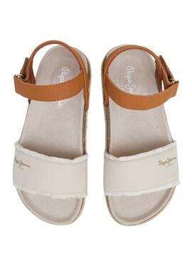 Sandales Pepe Jeans Berlin Bass beige pour fille