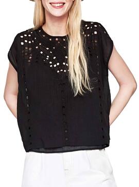 Top Pepe Jeans Tanya Noire Femme 