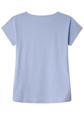 T-shirt Pepe Jeans Nuria bleue pour fille.