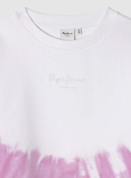 Sweatshirt   Pepe Jeans Amy tie dye rose pour fille
