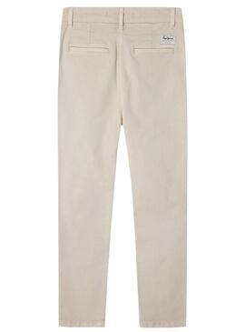 Pantalon Pepe Jeans Junior beige slim pour garcon