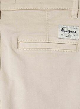 Pantalon Pepe Jeans Junior beige slim pour garcon