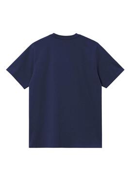 T-shirt Carhartt Script Embroidery bleue pour homme