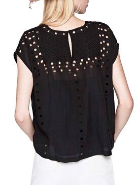 Top Pepe Jeans Tanya Noire Femme 