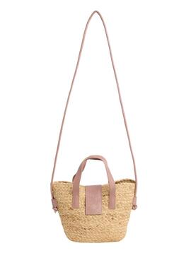 Sac Pepe Jeans Fiona en jute naturel et rose pour femme