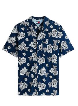 Chemise Tommy Jeans Hawaii bleu marine pour homme
