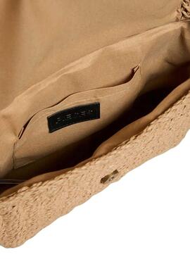 Sac Pieces Senia Cross Body en rafia rose pour femme