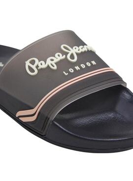 Sandales Pepe Jeans Slider noires pour femme.