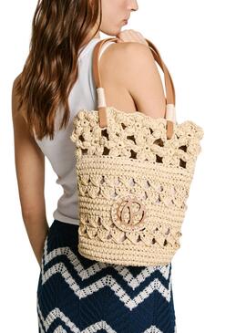Sac à main Pepe Jeans Enid en raphia pour femme