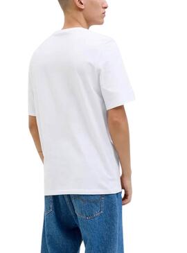T-shirt Jack and Jones Hawaii Shape blanc pour homme
