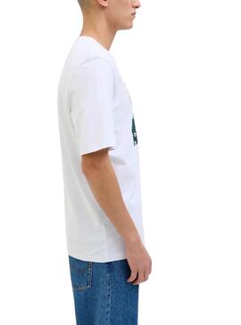 T-shirt Jack and Jones Hawaii Shape blanc pour homme