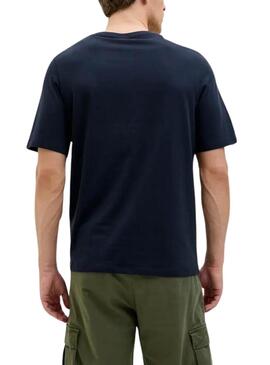 T-shirt Jack and Jones Hawaii Shape bleu marine pour homme