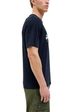 T-shirt Jack and Jones Hawaii Shape bleu marine pour homme