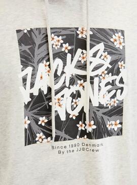 Sweatshirt Jack and Jones Hawaii Shape gris pour homme