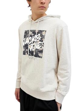 Sweatshirt Jack and Jones Hawaii Shape gris pour homme