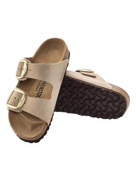 Sandales Birkenstock Arizona Big Buckle beige pour femme