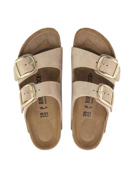 Sandales Birkenstock Arizona Big Buckle beige pour femme
