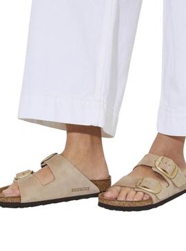 Sandales Birkenstock Arizona Big Buckle beige pour femme
