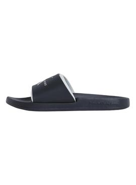 Tongs Calvin Klein Jeans Slide Monogram noir pour homme