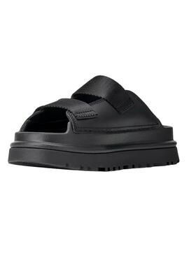 Sandales UGG GoldenGlow Slide noir pour enfant garçon et fille.