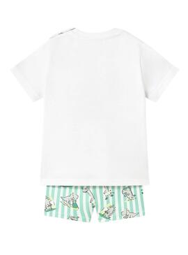 Maillot Mayoral 2 pièces blanc et vert pour bébé