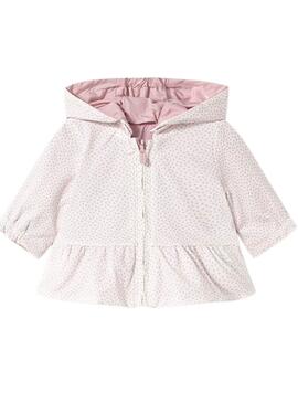 Coup-vent réversible Mayoral rose pour bébé.