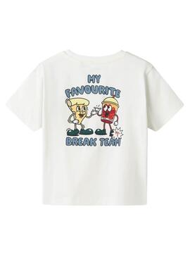 T-shirt Name It David Regular blanc pour enfant