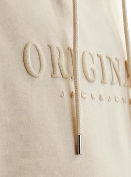 Sweat-shirt Jack and Jones Freder beige pour homme