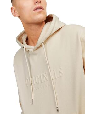 Sweat-shirt Jack and Jones Freder beige pour homme