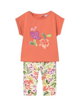 Ensemble Mayoral Leggings imprimé orange bébé
