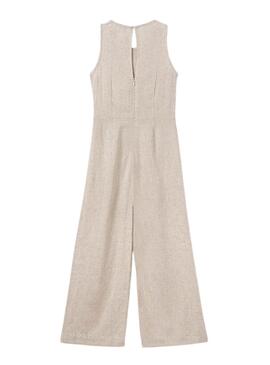   Jumpsuit Mayoral  en lin beige pour fille