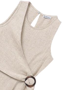   Jumpsuit Mayoral  en lin beige pour fille