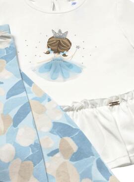 Set  Mayora  leggings bleus avec volants de la marque  pour bébé.