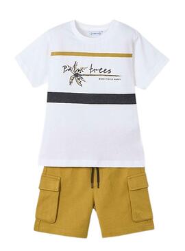  Set Mayoral short cargo blanc pour enfant