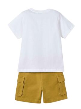  Set Mayoral short cargo blanc pour enfant