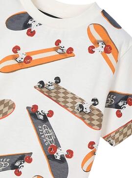 T-shirt Mayoral imprimée beige pour garçon