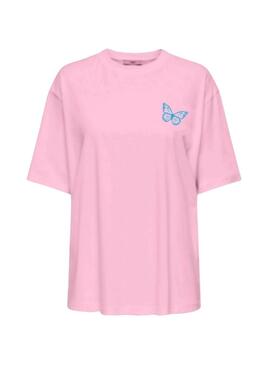 T-shirt Only Vivvi Buterfly rose pour femme