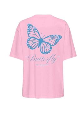 T-shirt Only Vivvi Buterfly rose pour femme