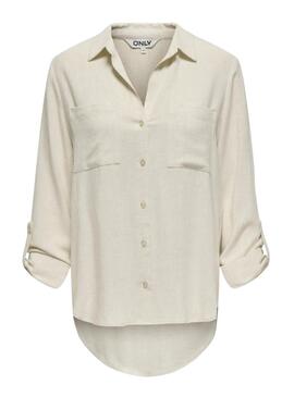 Chemise Only Yasmin Siesta beige pour femme