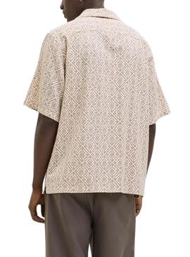 Chemise Jack and Jones Vicent beige pour homme.