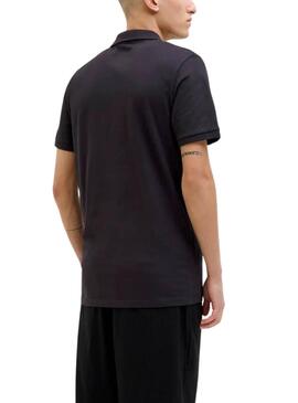 Polo Jack and Jones en jersey noir pour homme.