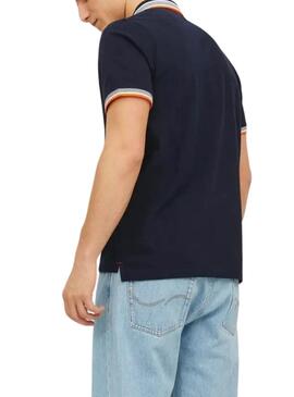 Polo Jack and Jones azul marino pour hommes.